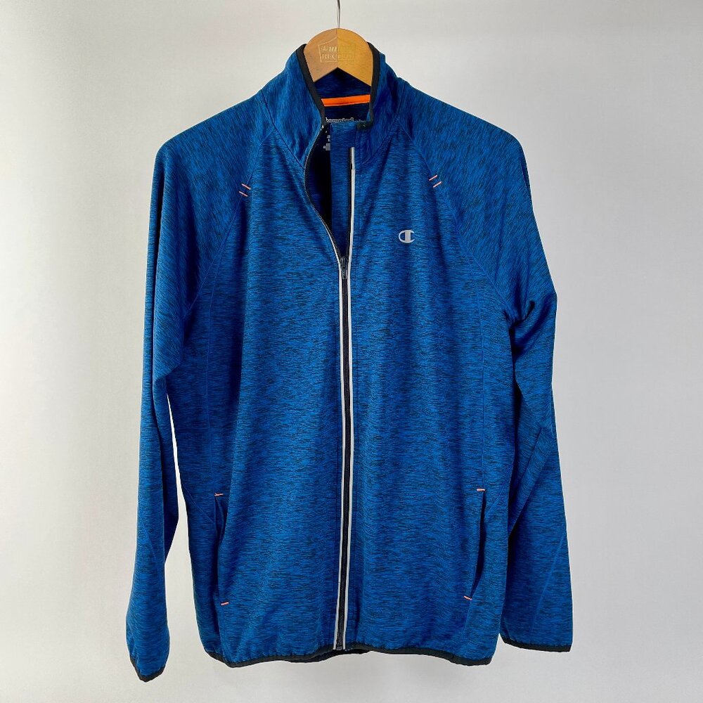 NEW Champion Full Zip Warm Up Athletic Jacket, Royal Blue/Black, Size M